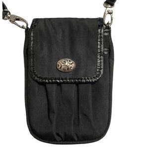 Brighton black nylon mini crossbody bag